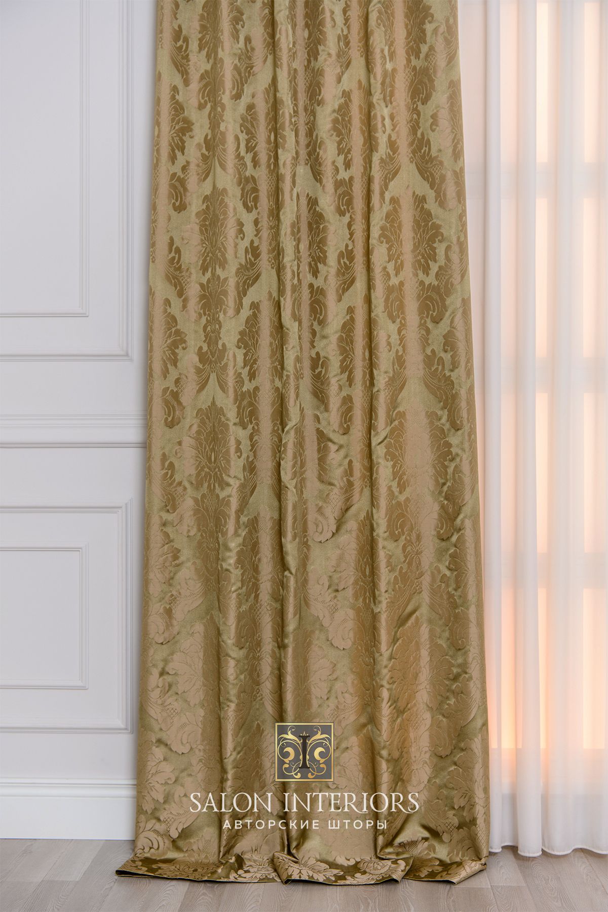 Ткань "Испания-корона" Арт S9109-7 Цвет Оливковый Ширина 140см Испания