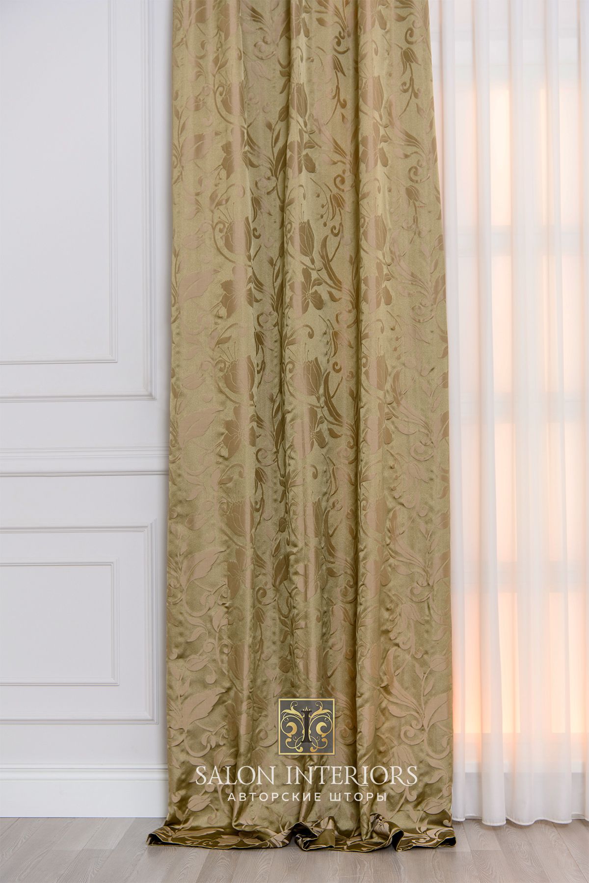 Ткань "Испания-тюльпан" Арт S9108-7 Цвет Оливковый Ширина 140см Испания