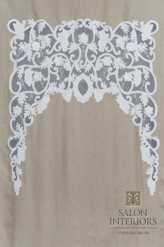 Ткань "Санви" Панно Арт 1261-1 Цвет Тем.бежевый лен размеры 135х330см Индия