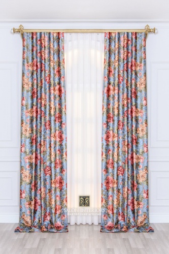 Ткань "Миссони цветы" Арт 07110ВС-55 Цвет Голубой-розовый 140см Испания