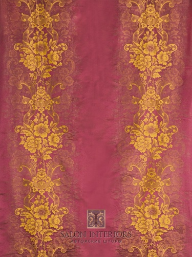 Ткань "Шанталь Арфа" ШЕЛК Арт SA7002-21081 Цвет Фиолетовый Рапп 52.5*71.5см Шир.140см Италия