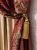 Комплект готовых штор с подшторн "Мануэль" Арт SILK-3-50001-4 Цвет Бордо/Золото 130х300см