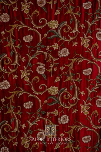 Ткань "КАШМИР" Арт 58965-6 Цвет Бордо бархат ширина 140см Индия