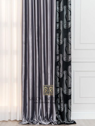 Комплект готовых штор на ленте "Кельвин" Арт S10186-4-6081-29 Цвет Черный 210х300см