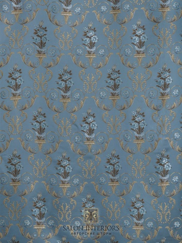 Ткань "Джанин" комп Арт SL14203DZ-6 Цвет Голубой Рапп 10*10см Шир.280см Испания