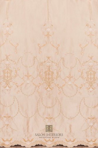 Ткань "ВИТОРИО" Шелк Арт V-1727 Цвет Крем/золото раппорт 65см высота 280см Италия